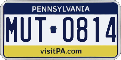 PA license plate MUT0814