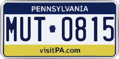 PA license plate MUT0815