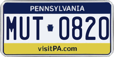 PA license plate MUT0820