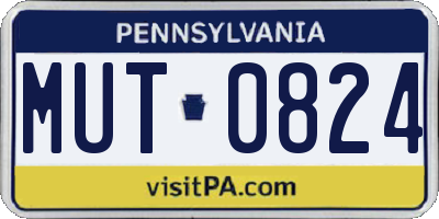 PA license plate MUT0824