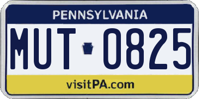 PA license plate MUT0825
