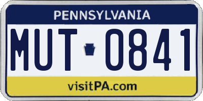 PA license plate MUT0841