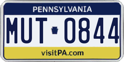 PA license plate MUT0844