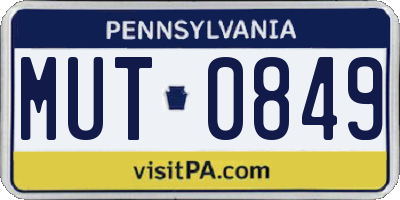 PA license plate MUT0849