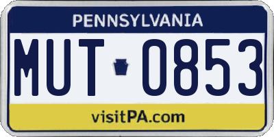 PA license plate MUT0853