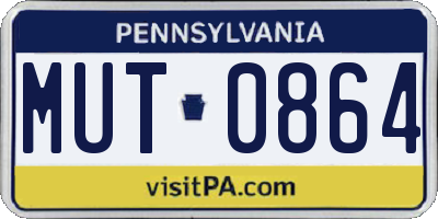 PA license plate MUT0864