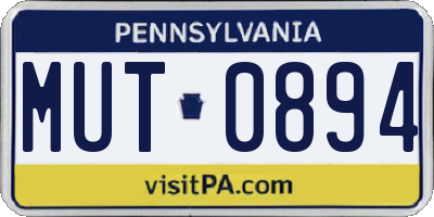 PA license plate MUT0894