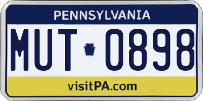 PA license plate MUT0898