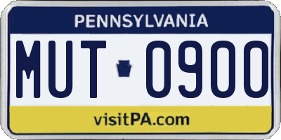 PA license plate MUT0900