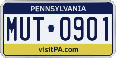 PA license plate MUT0901