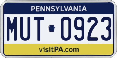 PA license plate MUT0923