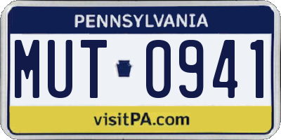 PA license plate MUT0941