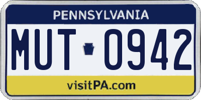 PA license plate MUT0942