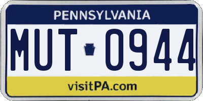 PA license plate MUT0944