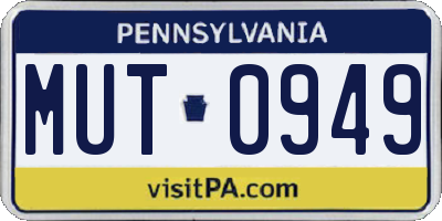 PA license plate MUT0949