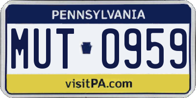 PA license plate MUT0959