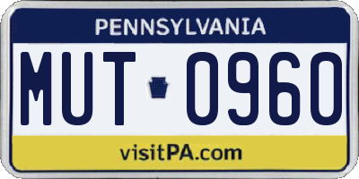 PA license plate MUT0960