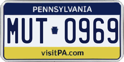 PA license plate MUT0969