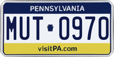 PA license plate MUT0970