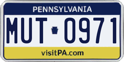 PA license plate MUT0971