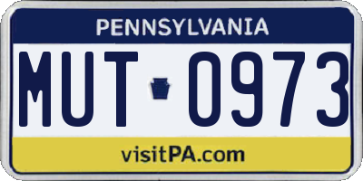 PA license plate MUT0973
