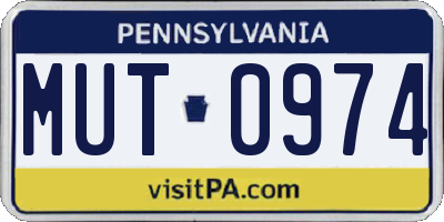 PA license plate MUT0974