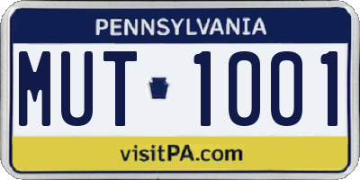 PA license plate MUT1001