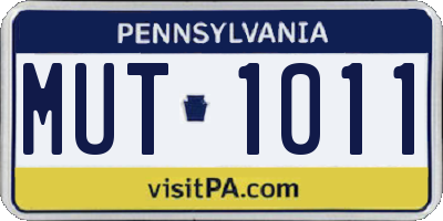 PA license plate MUT1011