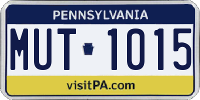 PA license plate MUT1015