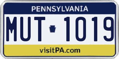 PA license plate MUT1019