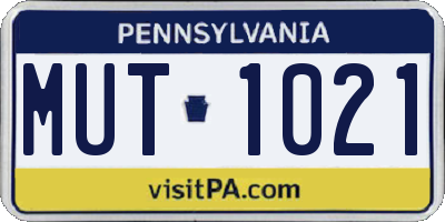 PA license plate MUT1021