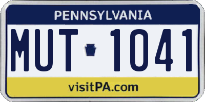 PA license plate MUT1041