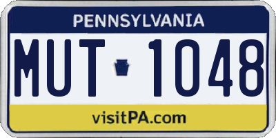 PA license plate MUT1048