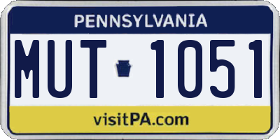 PA license plate MUT1051
