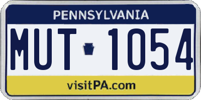 PA license plate MUT1054