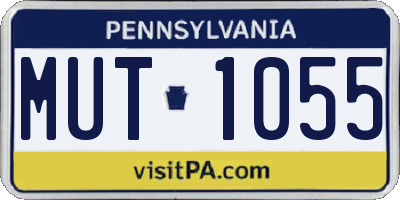 PA license plate MUT1055