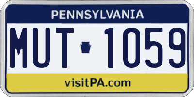 PA license plate MUT1059