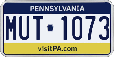 PA license plate MUT1073