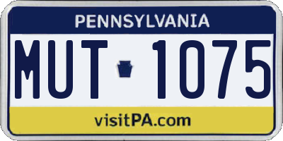 PA license plate MUT1075