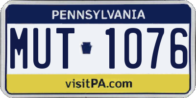 PA license plate MUT1076