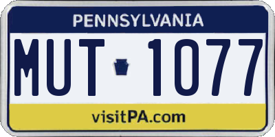 PA license plate MUT1077