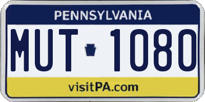 PA license plate MUT1080