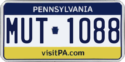 PA license plate MUT1088