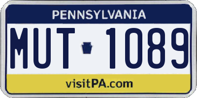 PA license plate MUT1089
