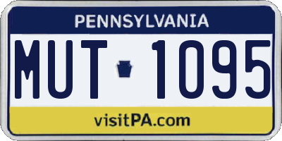 PA license plate MUT1095