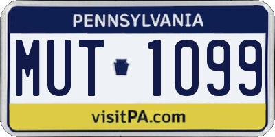 PA license plate MUT1099