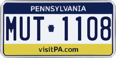 PA license plate MUT1108