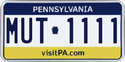 PA license plate MUT1111