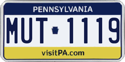 PA license plate MUT1119