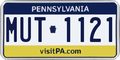 PA license plate MUT1121